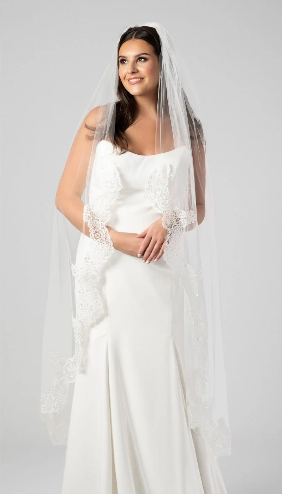 Erica Crochet Lace and Sequin Edge Veil