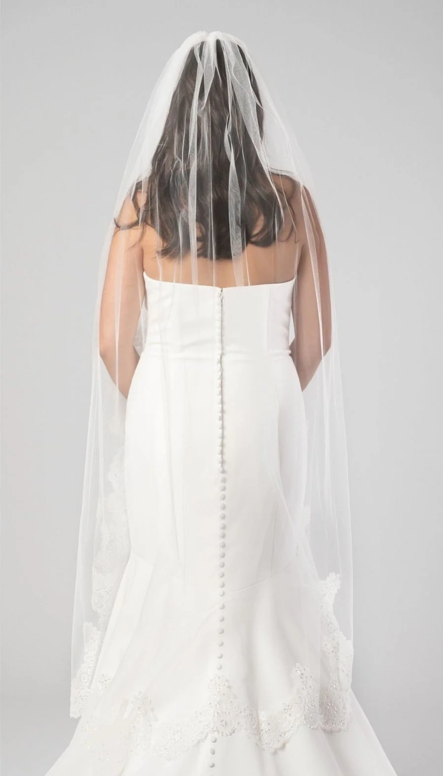 Erica Crochet Lace and Sequin Edge Veil - Image 2