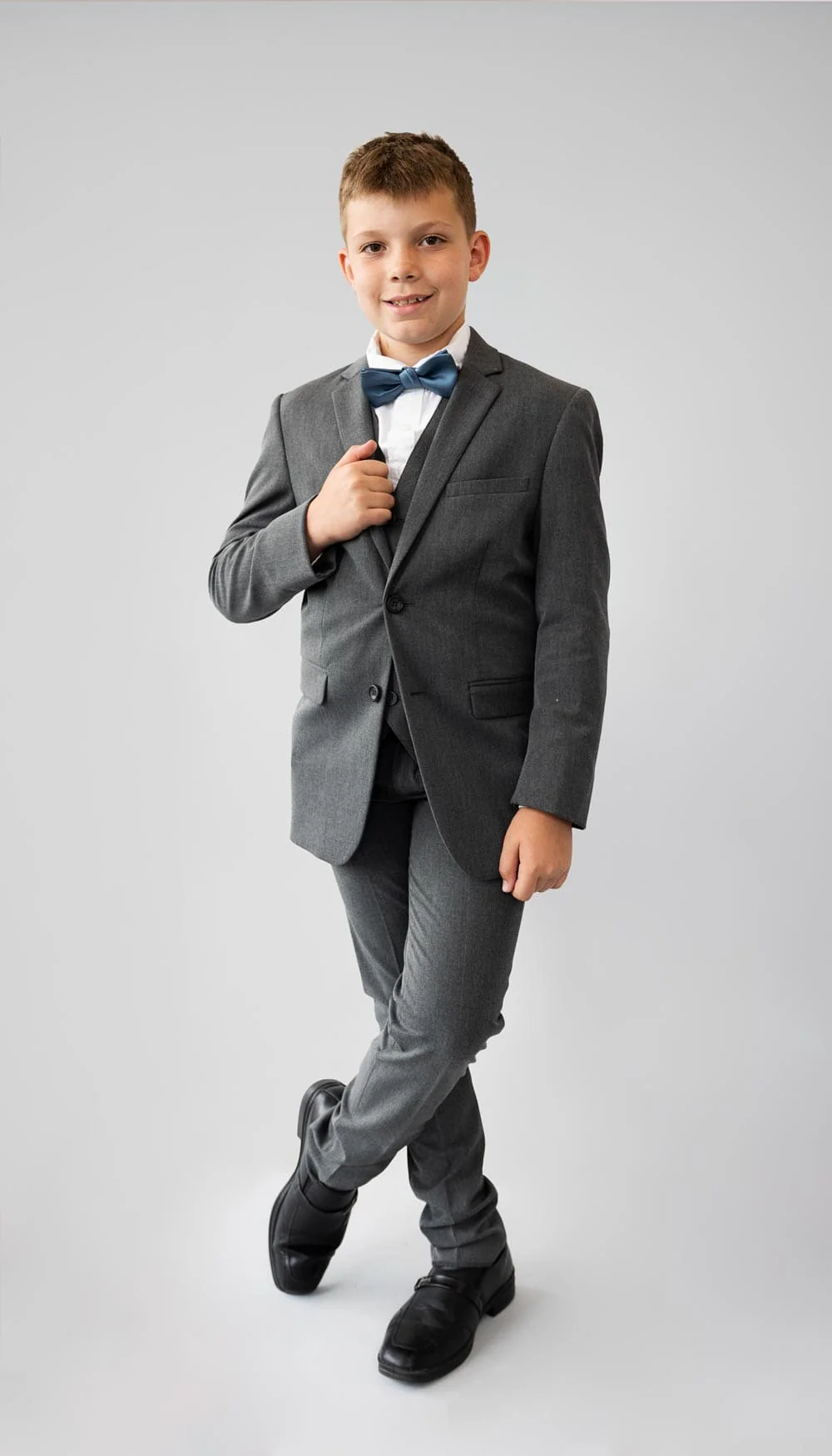Trim Fit 3 Piece Suit Medium Grey - Image 7