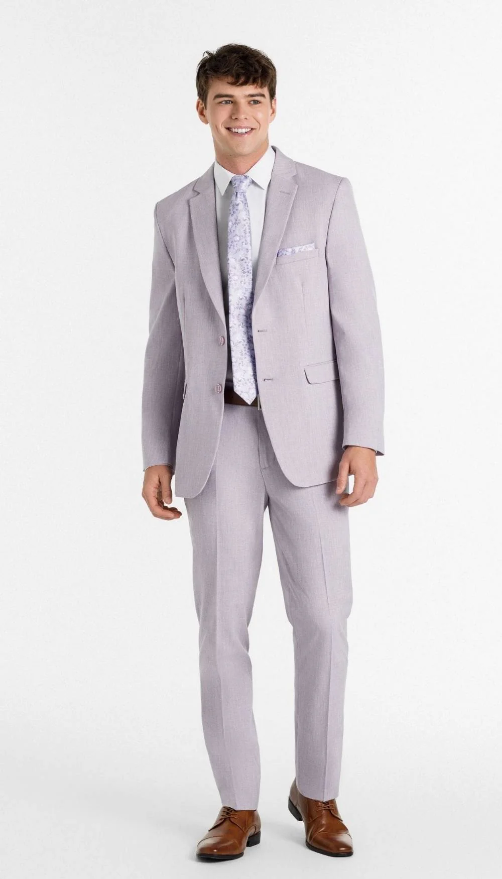 Trim Fit 2 Piece Suit Lavender