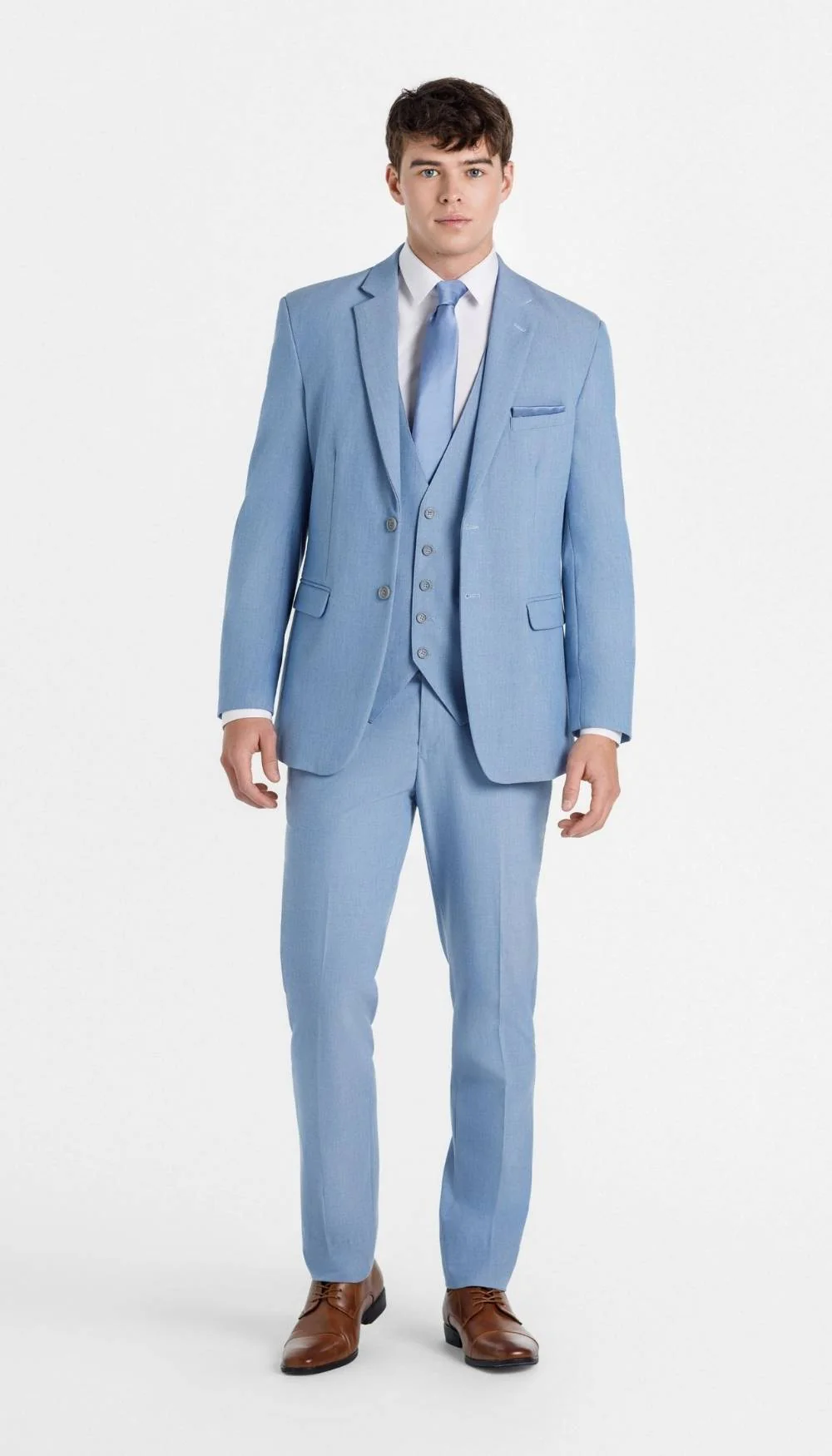 Trim Fit 3 Piece Suit Cornflower