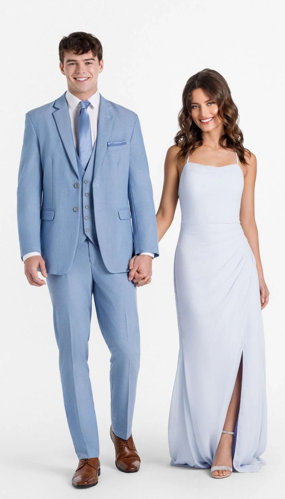 Trim Fit 3 Piece Suit Cornflower - Image 2
