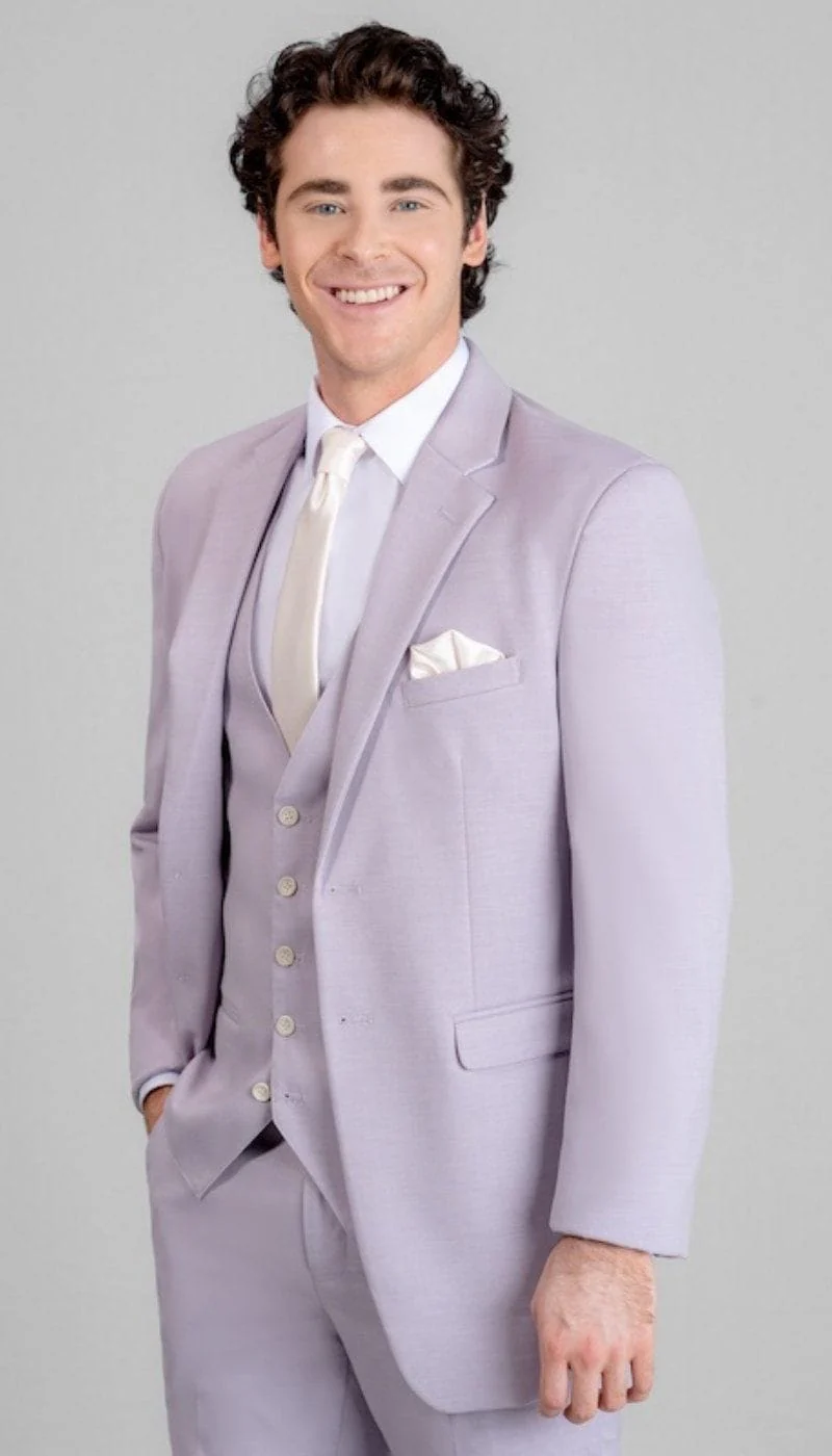 Trim Fit 3 Piece Suit Lavender - Image 6